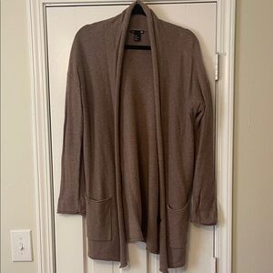 H&M Long Brown Open Front Cardigan